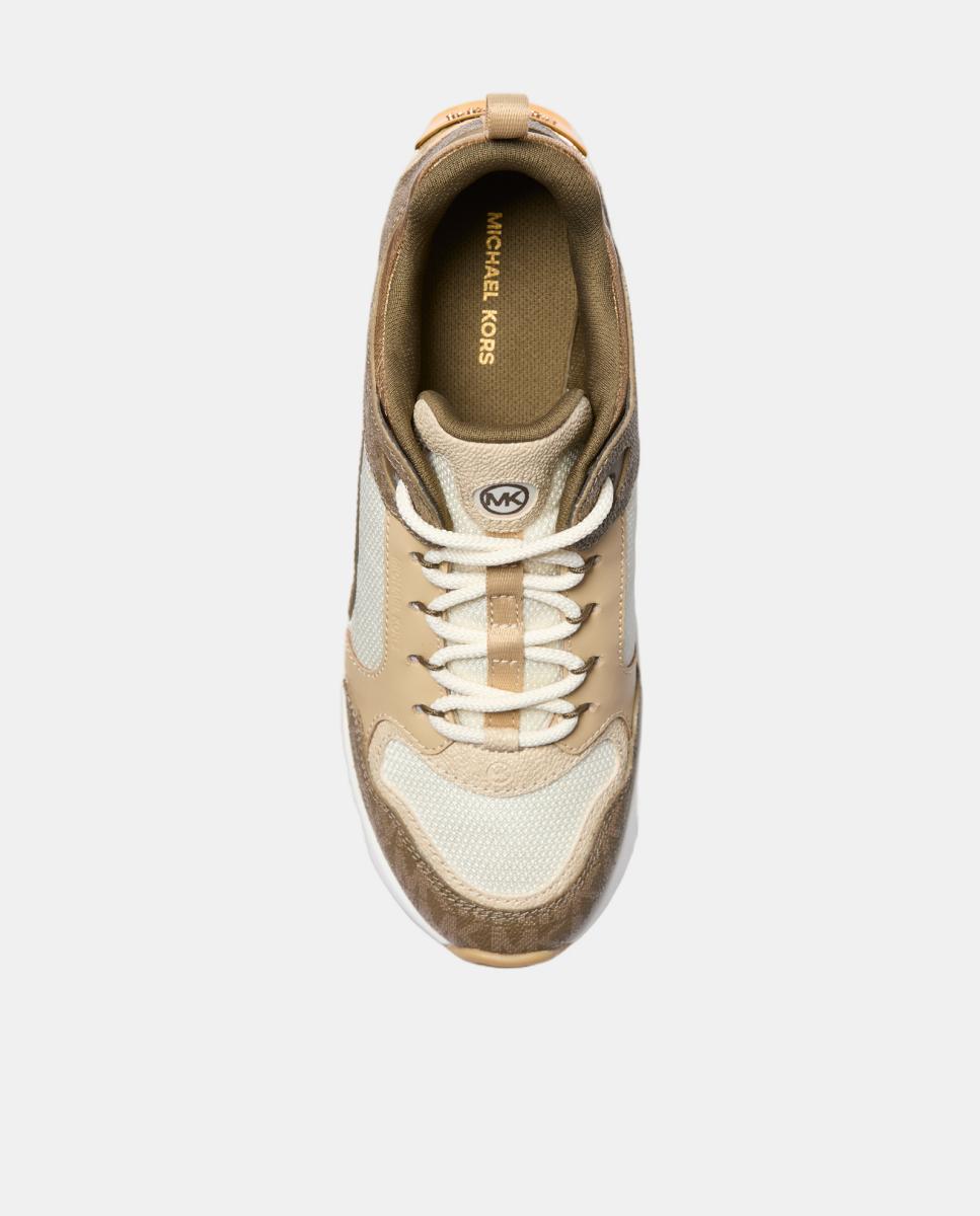 Sapatilhas Bowie Trainer com Sola com Volume e Combinação de Logótipo MK Castanho-3