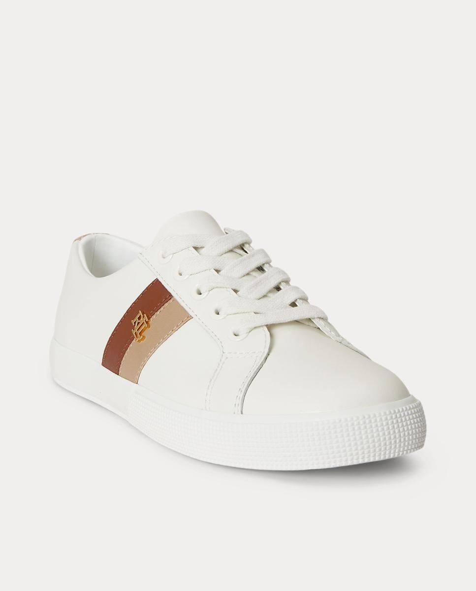 Sapatilhas Janson II em Pele com Riscas Laterais Branco-2