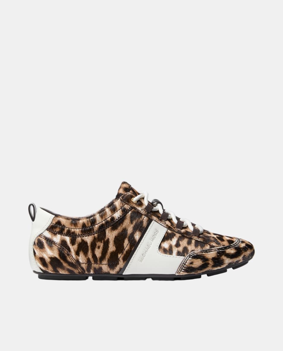 Imagem 0 de Sapatilhas Keely em Pele Haircalf com Animal Print de Leopardo, Sola Fina e Atacadores