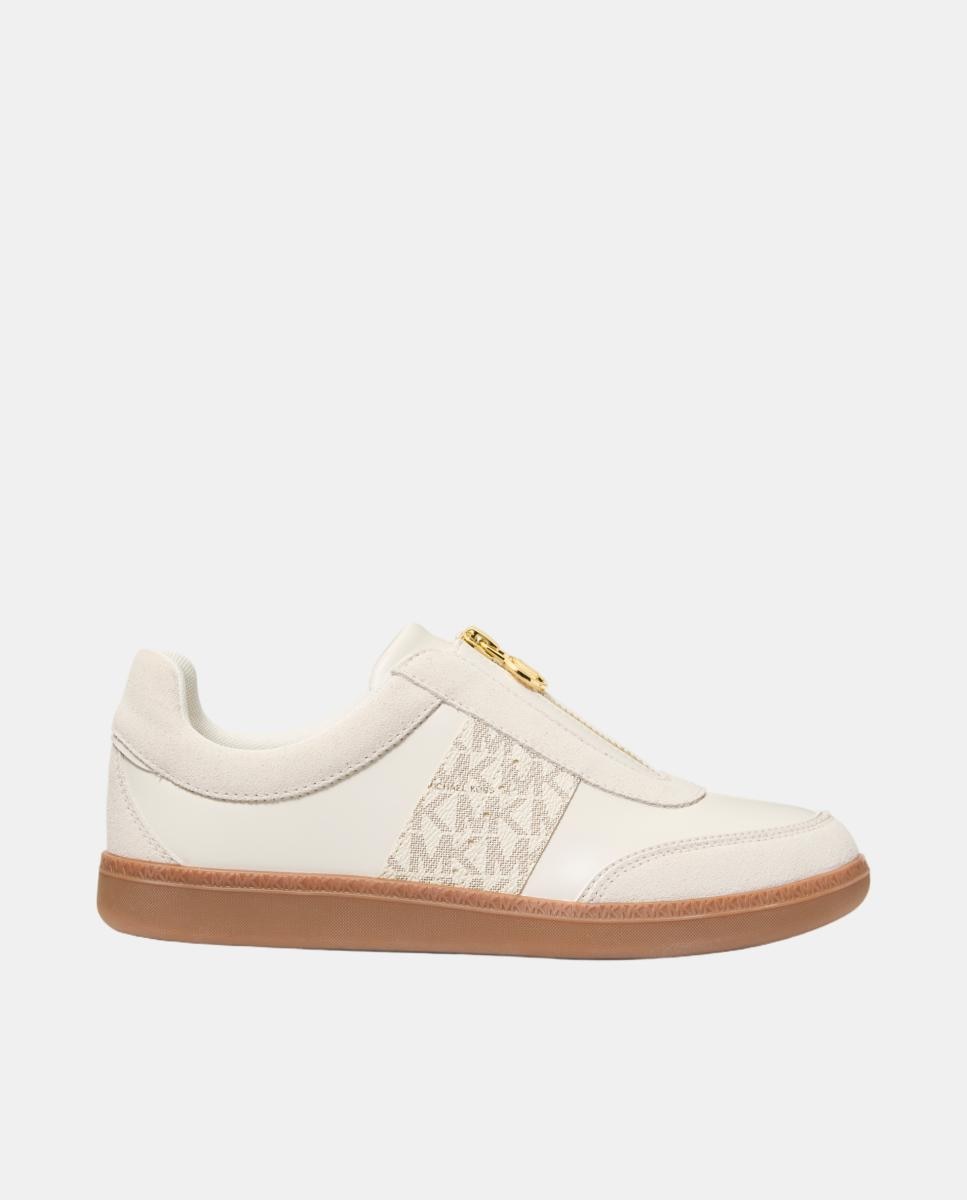Imagem 0 de Sapatilhas Jovie Zip Slip On com Estampado de Logótipo Baunilha e Fecho de Correr MK
