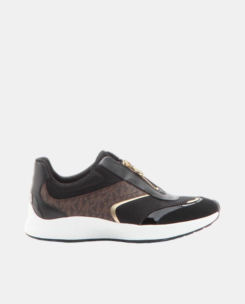 Imagem 0 de Sapatilhas Thea Zip Slip On em Combinação de Cores com Estampado de Logótipo Chocolate e Fecho de Correr