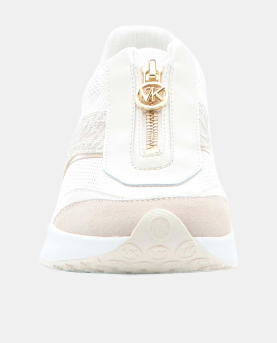 Zapatillas Thea Zip Slip on de mujer en combinación de tonos crema con estampado de logotipo vainilla y cierre cremallera - Michael Michael Kors - Crema Crema-2