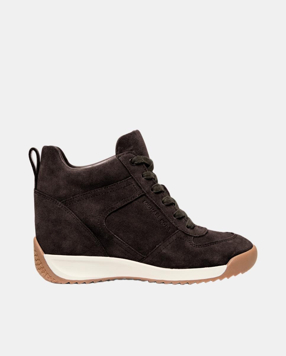Zapatillas Nikko de mujer de ante con suela cuña - Michael Michael Kors - Marrón chocolate Marrón chocolate-1