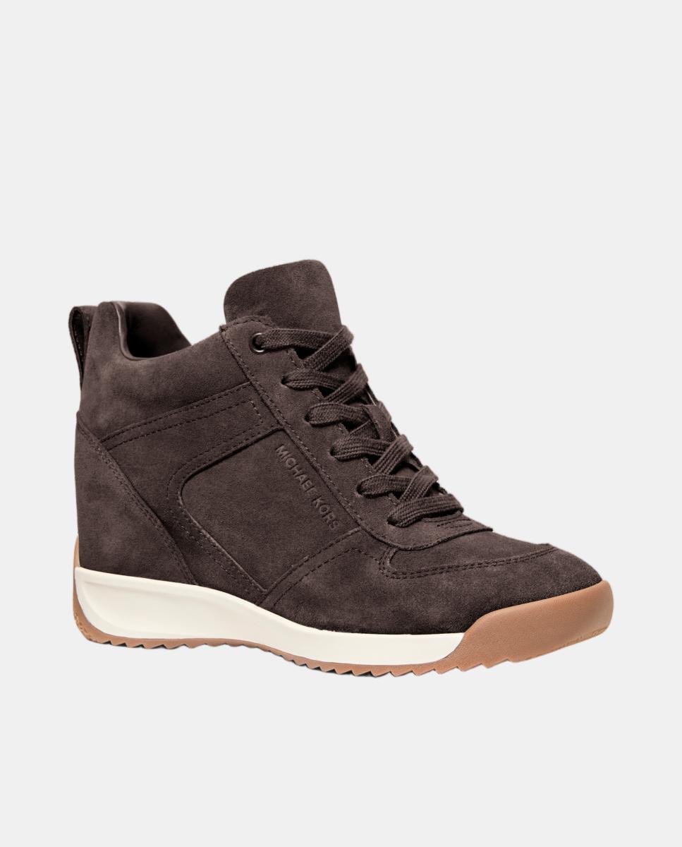 Zapatillas Nikko de mujer de ante con suela cuña - Michael Michael Kors - Marrón chocolate Marrón chocolate-2
