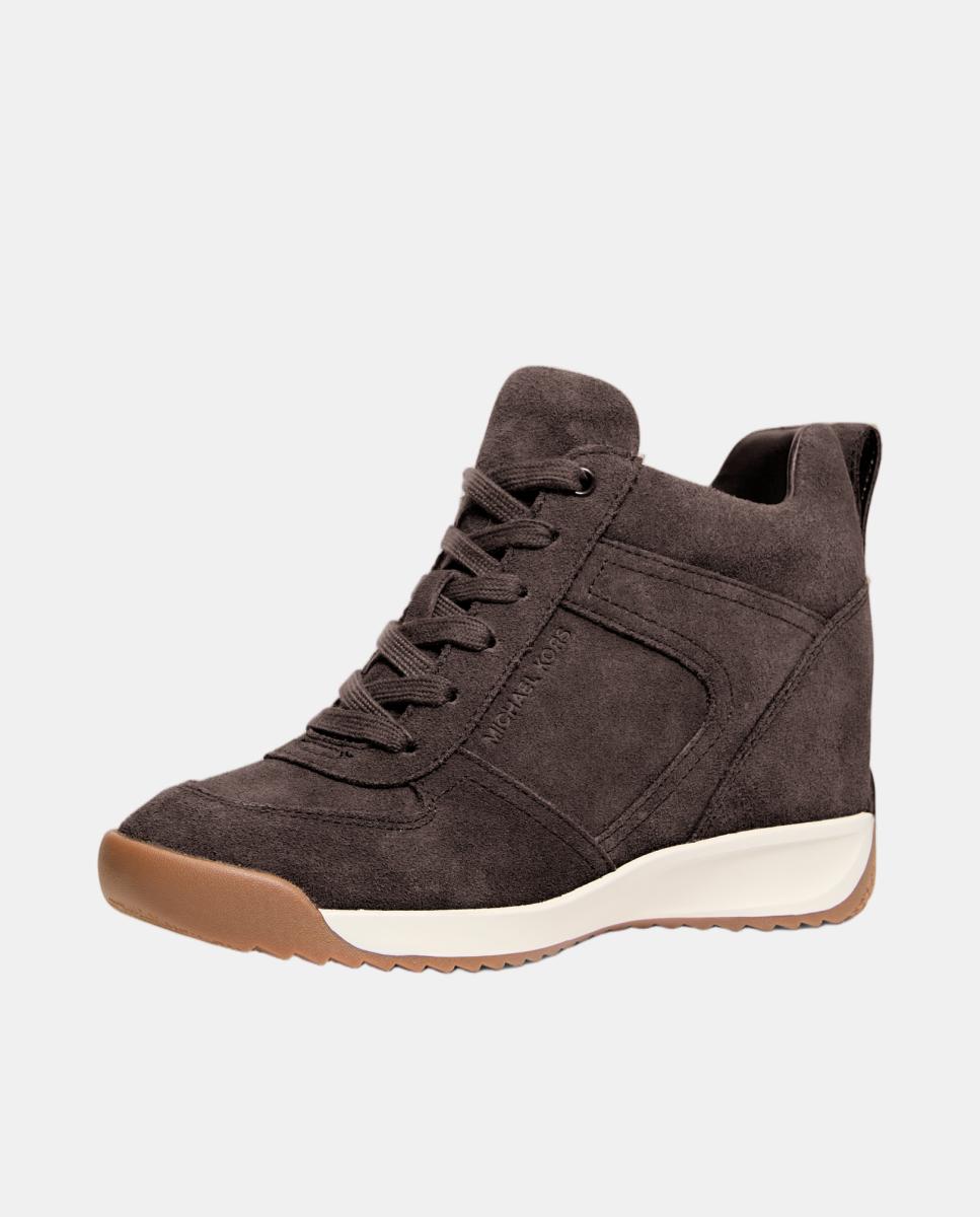 Zapatillas Nikko de mujer de ante con suela cuña - Michael Michael Kors - Marrón chocolate Marrón chocolate-4