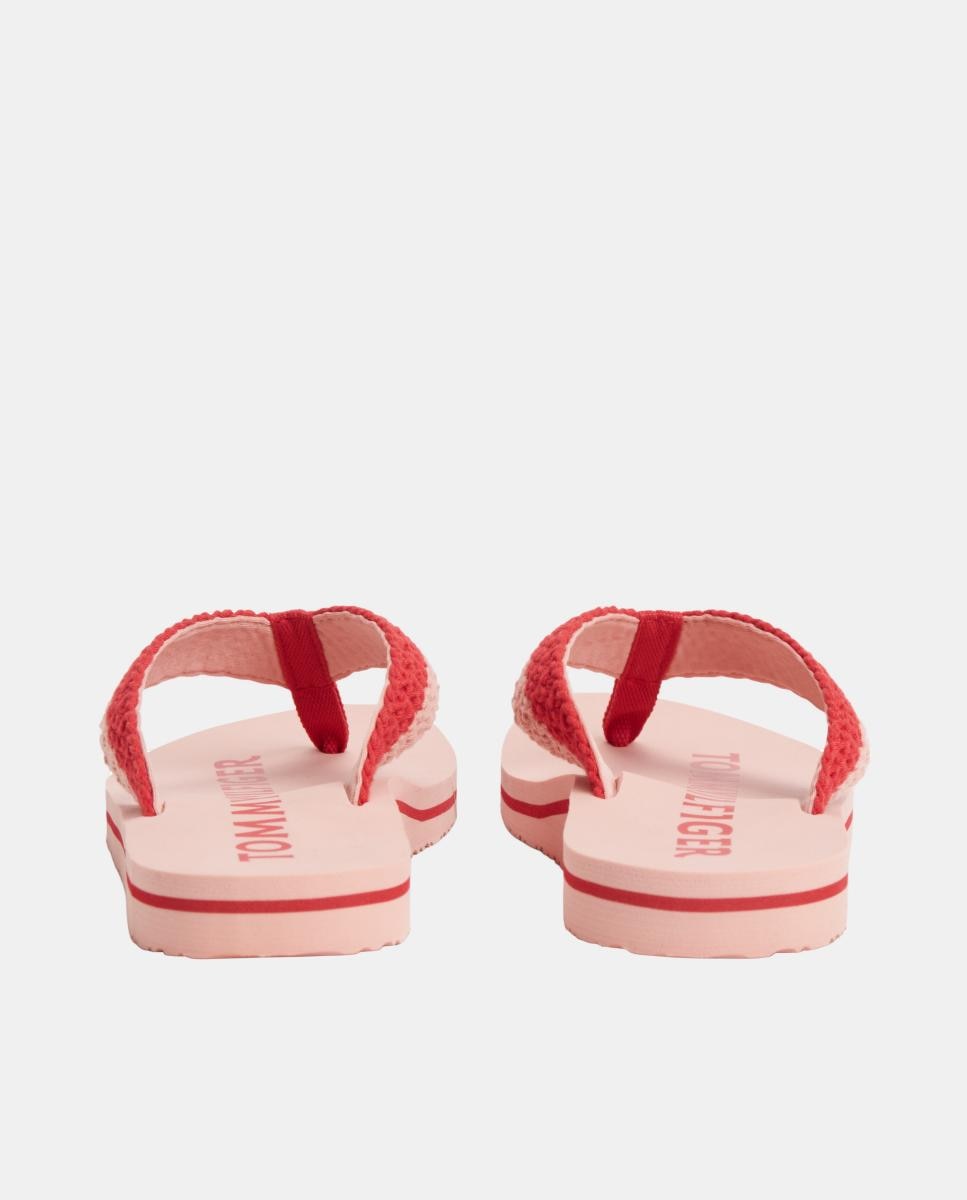 Chinelo de Crochet para Mulher com Logótipo Rosa-2