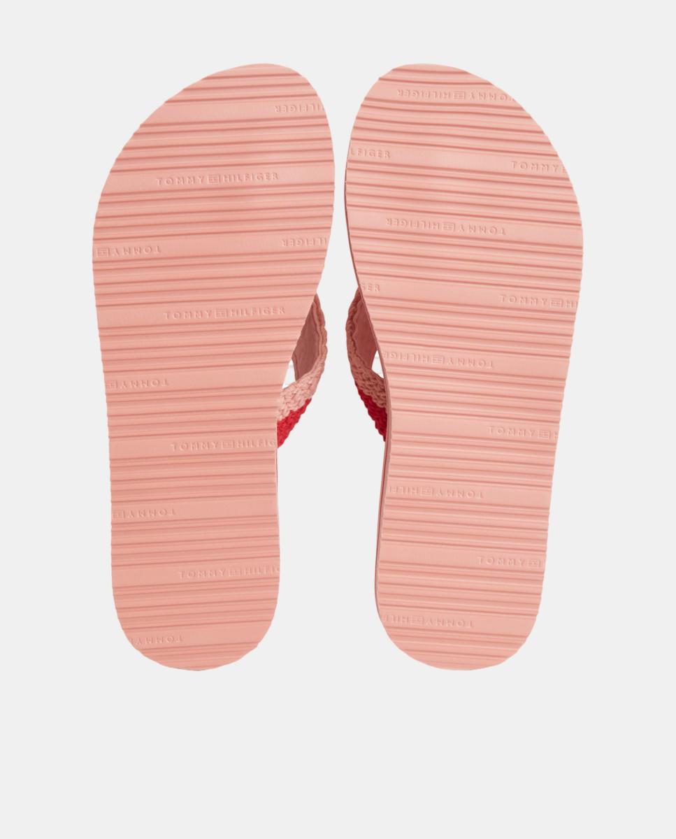 Chinelo de Crochet para Mulher com Logótipo Rosa-3