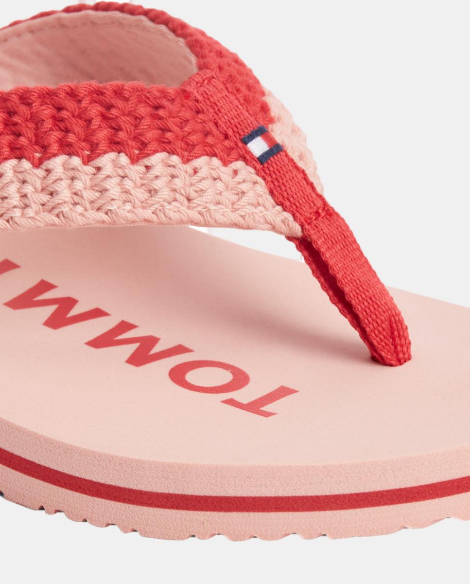 Chinelo de Crochet para Mulher com Logótipo Rosa-4