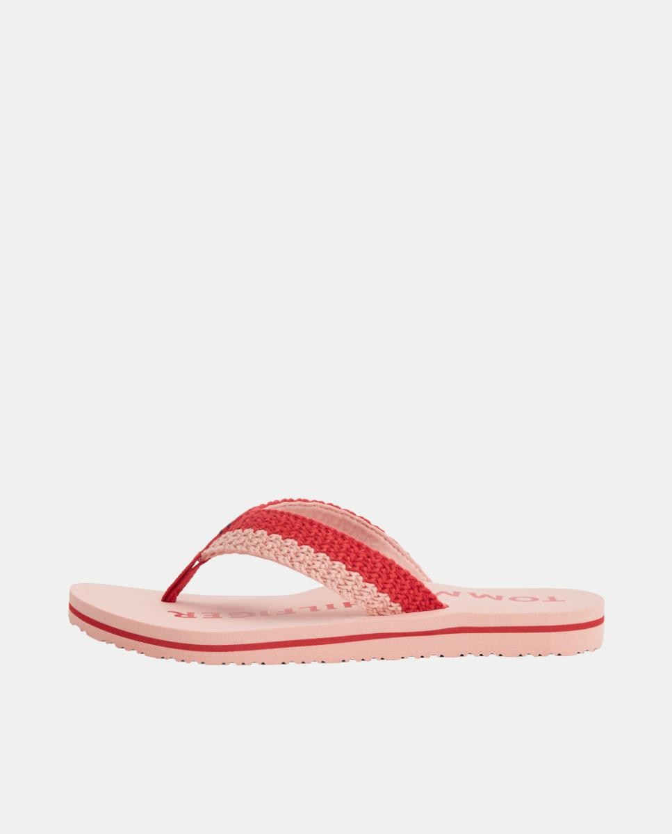 Chinelo de Crochet para Mulher com Logótipo Rosa-5
