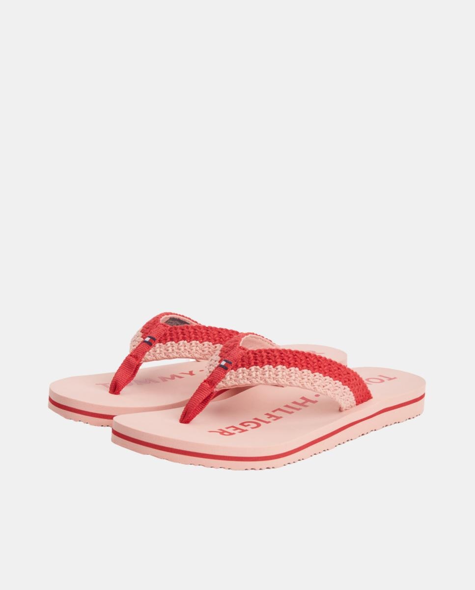 Chinelo de Crochet para Mulher com Logótipo Rosa-6