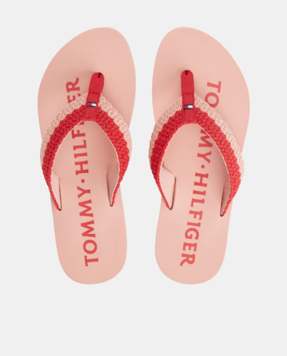 Chinelo de Crochet para Mulher com Logótipo Rosa-7