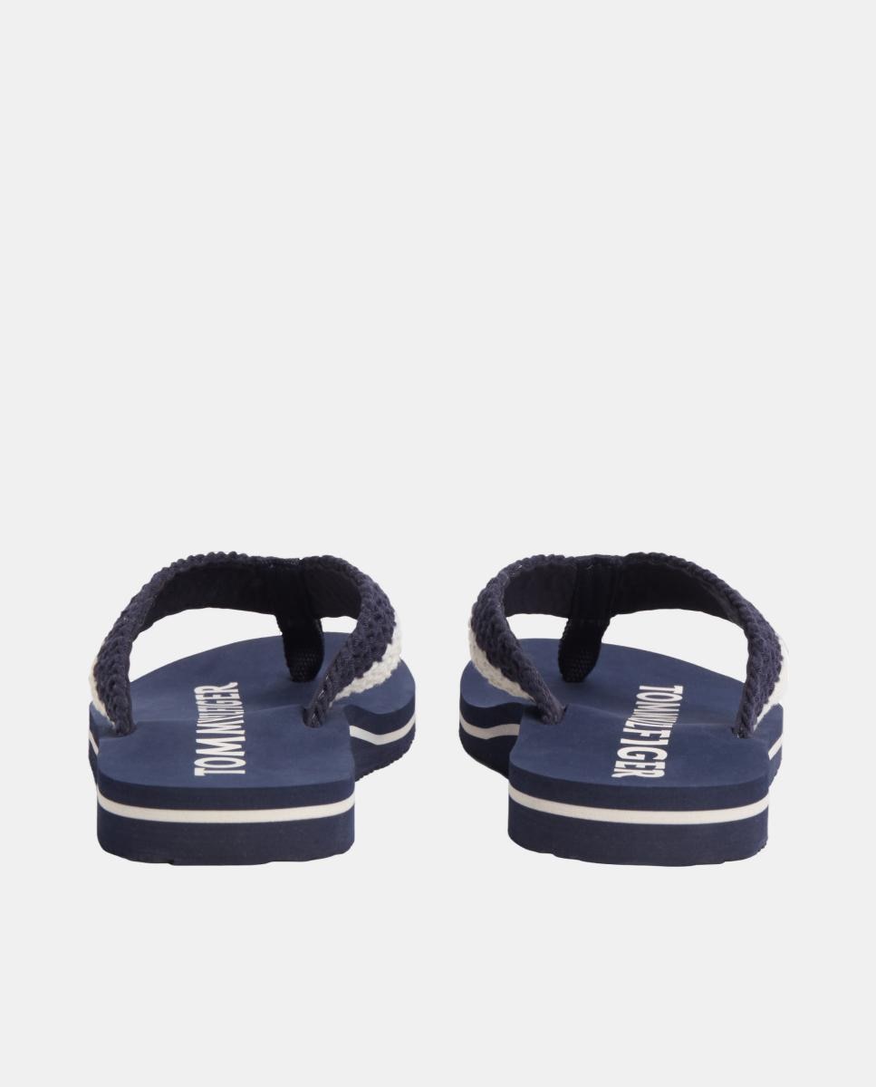 Chinelo de Crochet para Mulher com Logótipo Azul-marinho-2