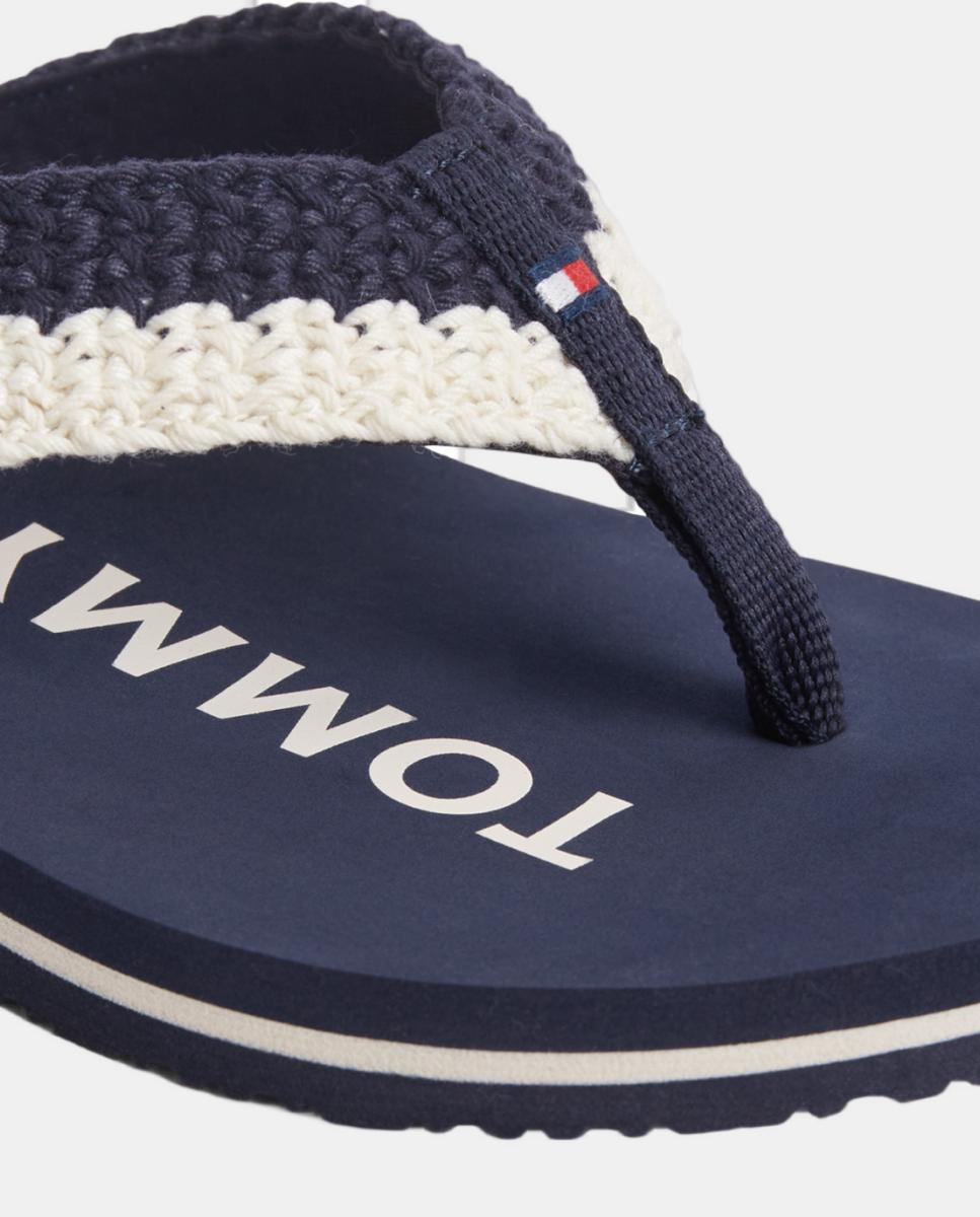 Chinelo de Crochet para Mulher com Logótipo Azul-marinho-4