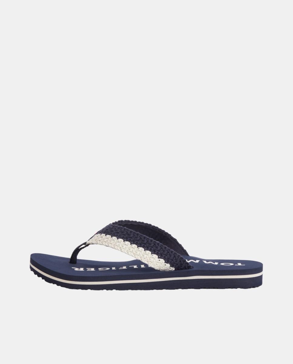 Chinelo de Crochet para Mulher com Logótipo Azul-marinho-5