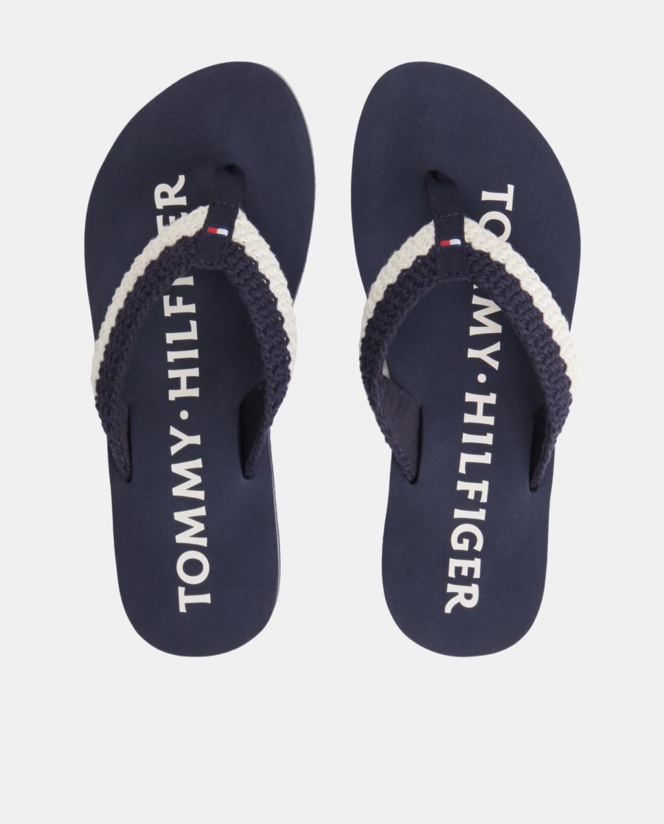 Chinelo de Crochet para Mulher com Logótipo Azul-marinho-7