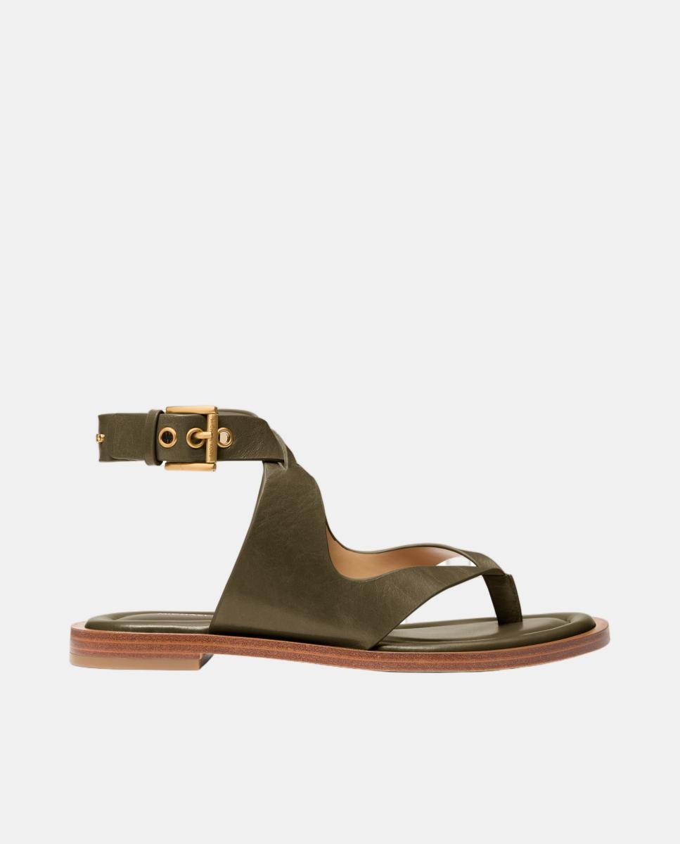 Michael Michael Kors - Sandalias planas Irene de mujer de ante con cierre hebilla.