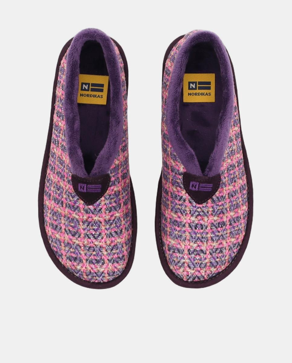Pantufas em Tecido com Brilho - Púrpura Roxo-4