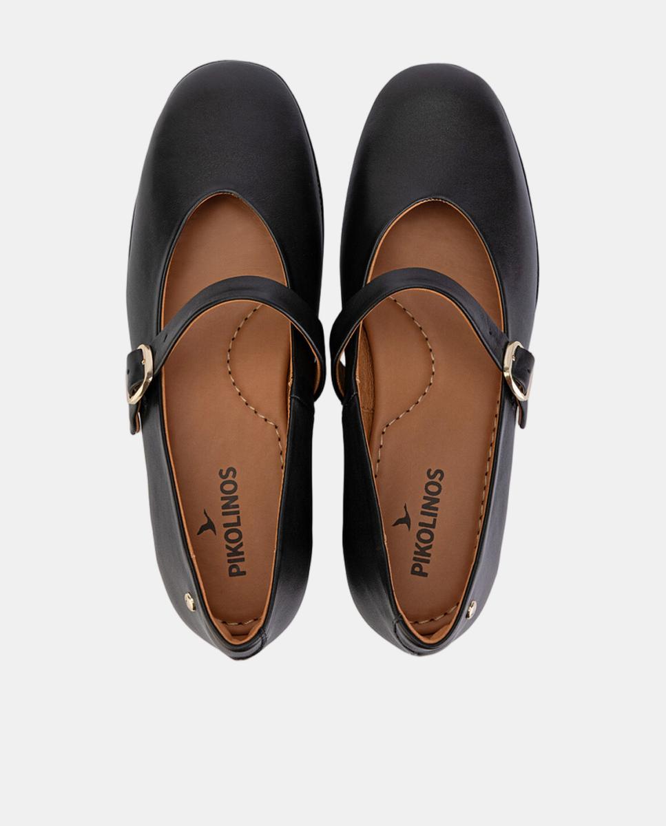 Sapatos de Salto para Mulher em Pele com Forma Larga Preto-6