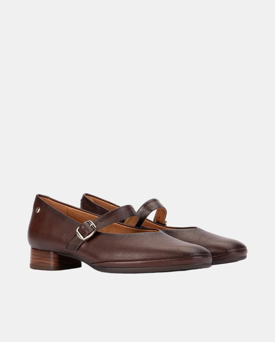 Sapatos de Salto para Mulher em Pele com Forma Larga Castanho-escuro-2