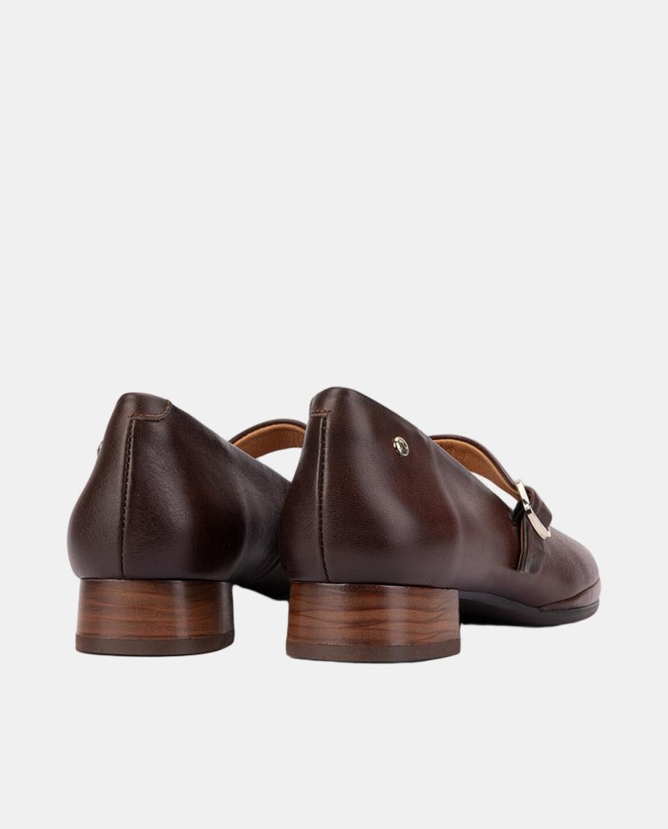 Sapatos de Salto para Mulher em Pele com Forma Larga Castanho-escuro-3