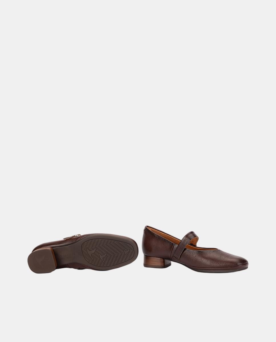 Sapatos de Salto para Mulher em Pele com Forma Larga Castanho-escuro-5