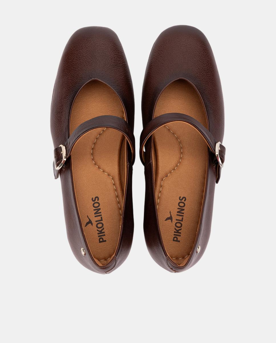 Sapatos de Salto para Mulher em Pele com Forma Larga Castanho-escuro-6