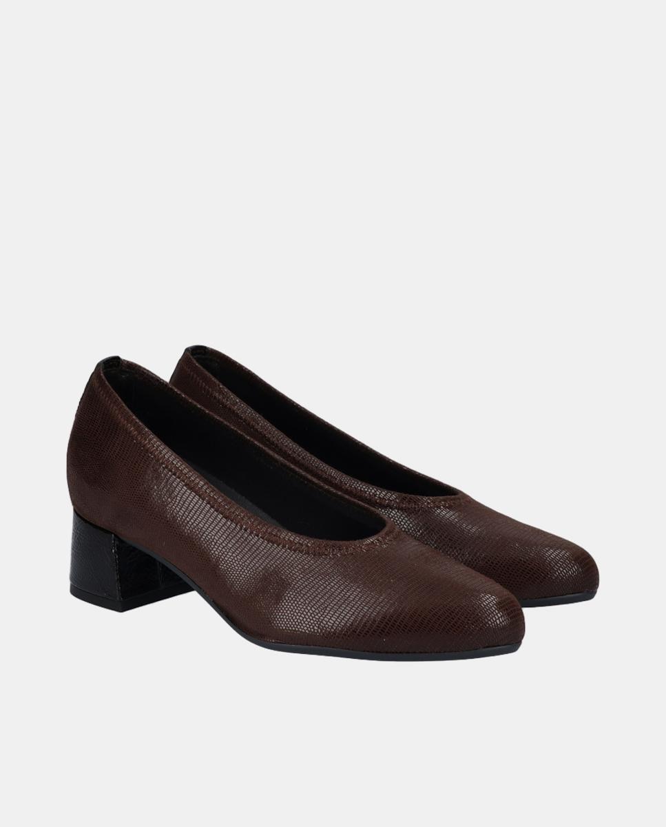 Sapatos de salto de licra com salto medio Castanho-chocolate-2