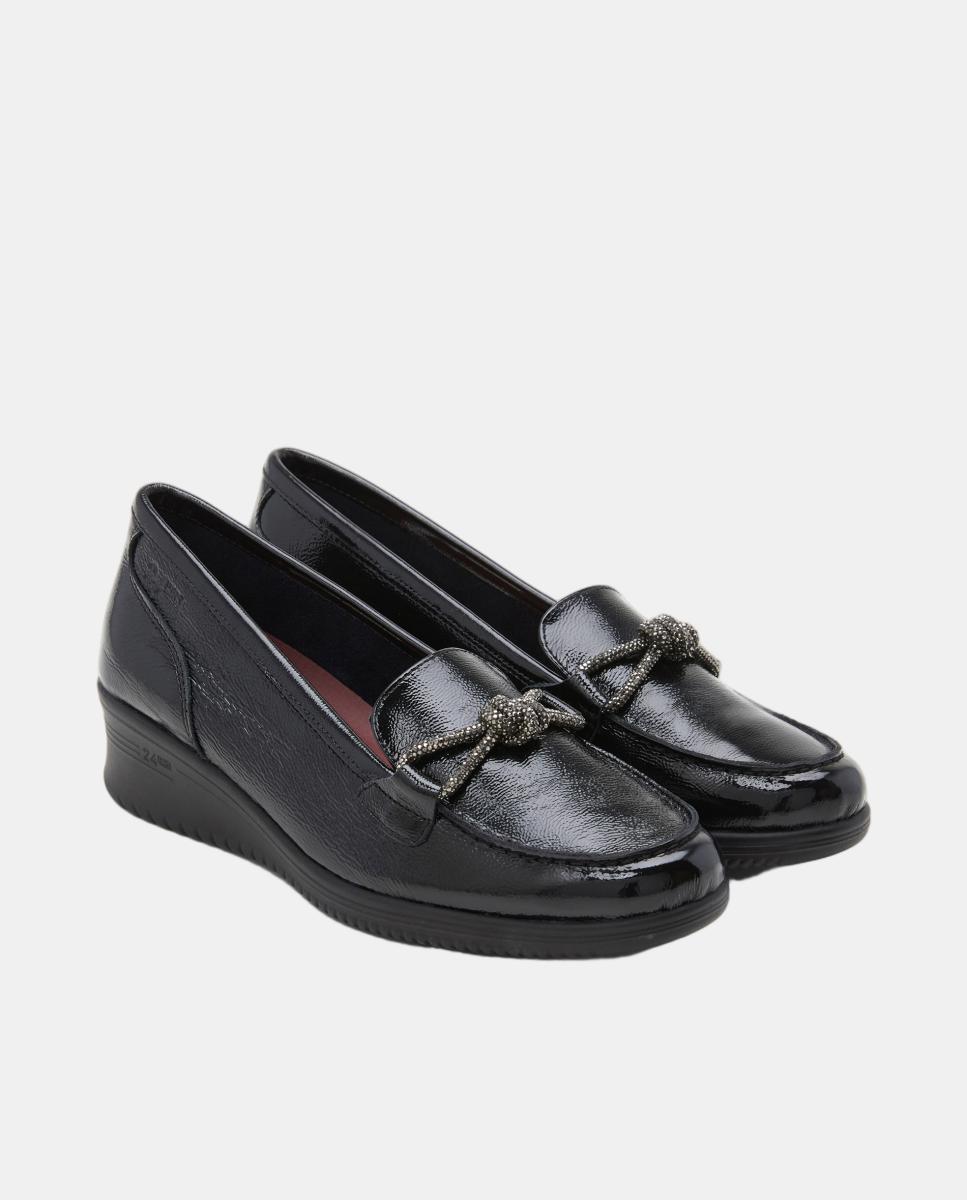 Mocassins em Verniz com Cunha Preto-2