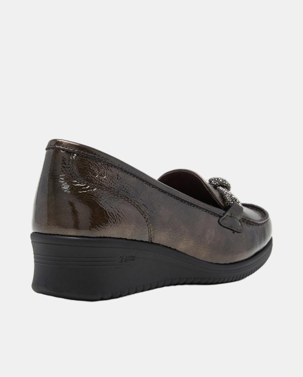 Mocassins em Verniz com Cunha Castanho-3