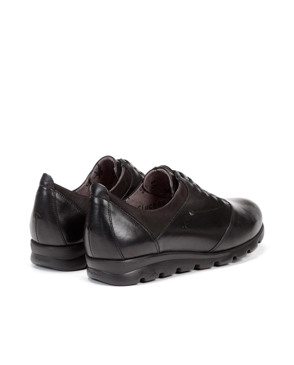 Sapatilhas em pele pretas Preto-3