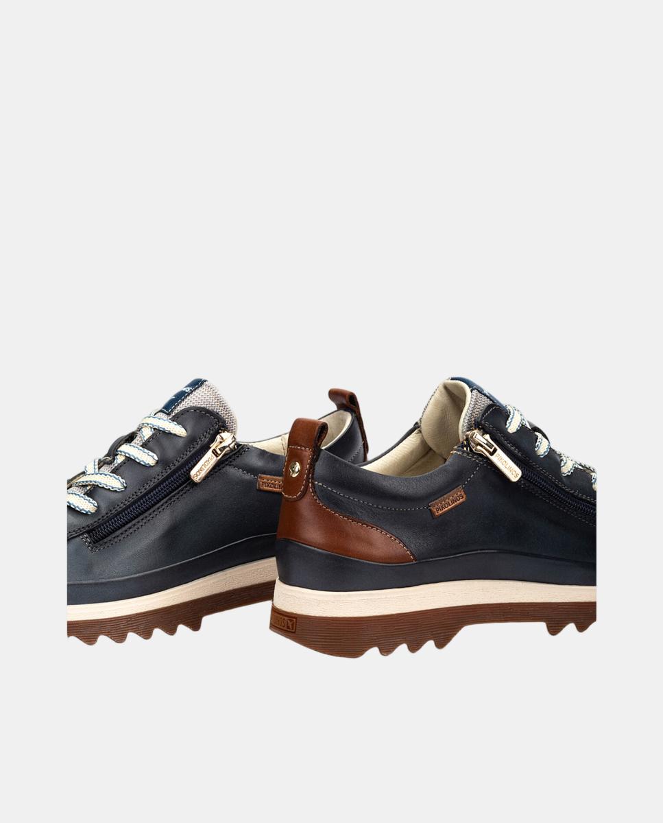Imagen 4 de Zapatillas de mujer de piel con plantilla Memory Foam extraíble - Azul marino Azul marino