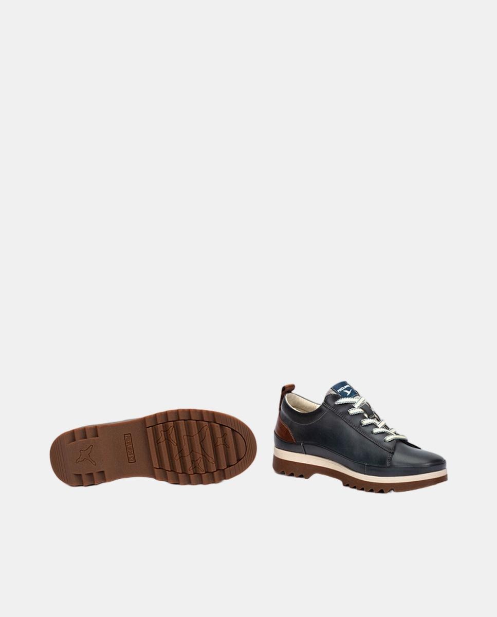 Imagen 5 de Zapatillas de mujer de piel con plantilla Memory Foam extraíble - Azul marino Azul marino