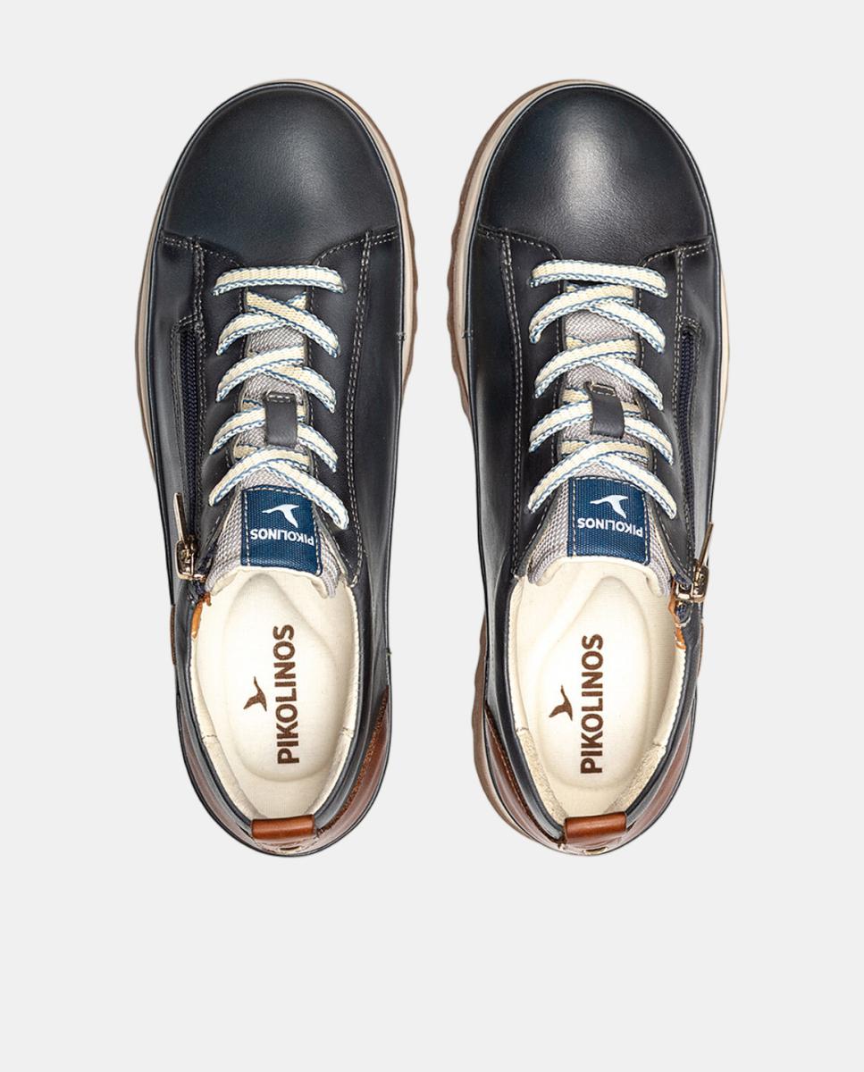 Imagen 6 de Zapatillas de mujer de piel con plantilla Memory Foam extraíble - Azul marino Azul marino
