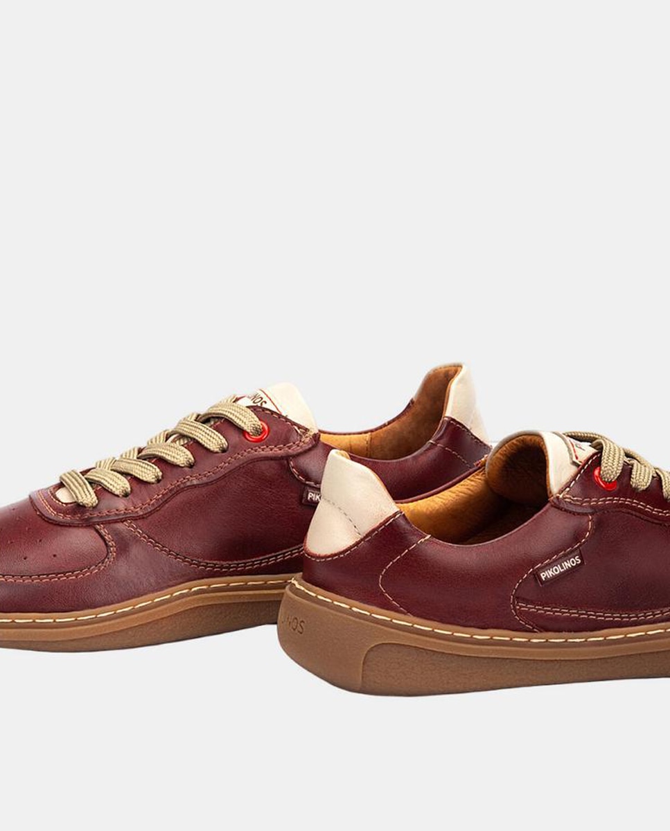 Zapatillas de piel en color Verde - Pikolinos - Granate Granate-4