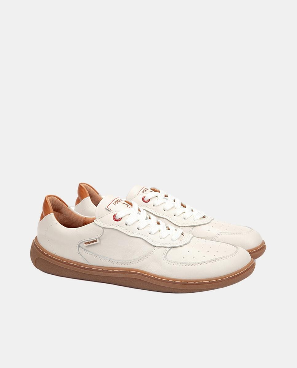 Zapatillas de piel en color Negro - Pikolinos - Blanco Blanco-2