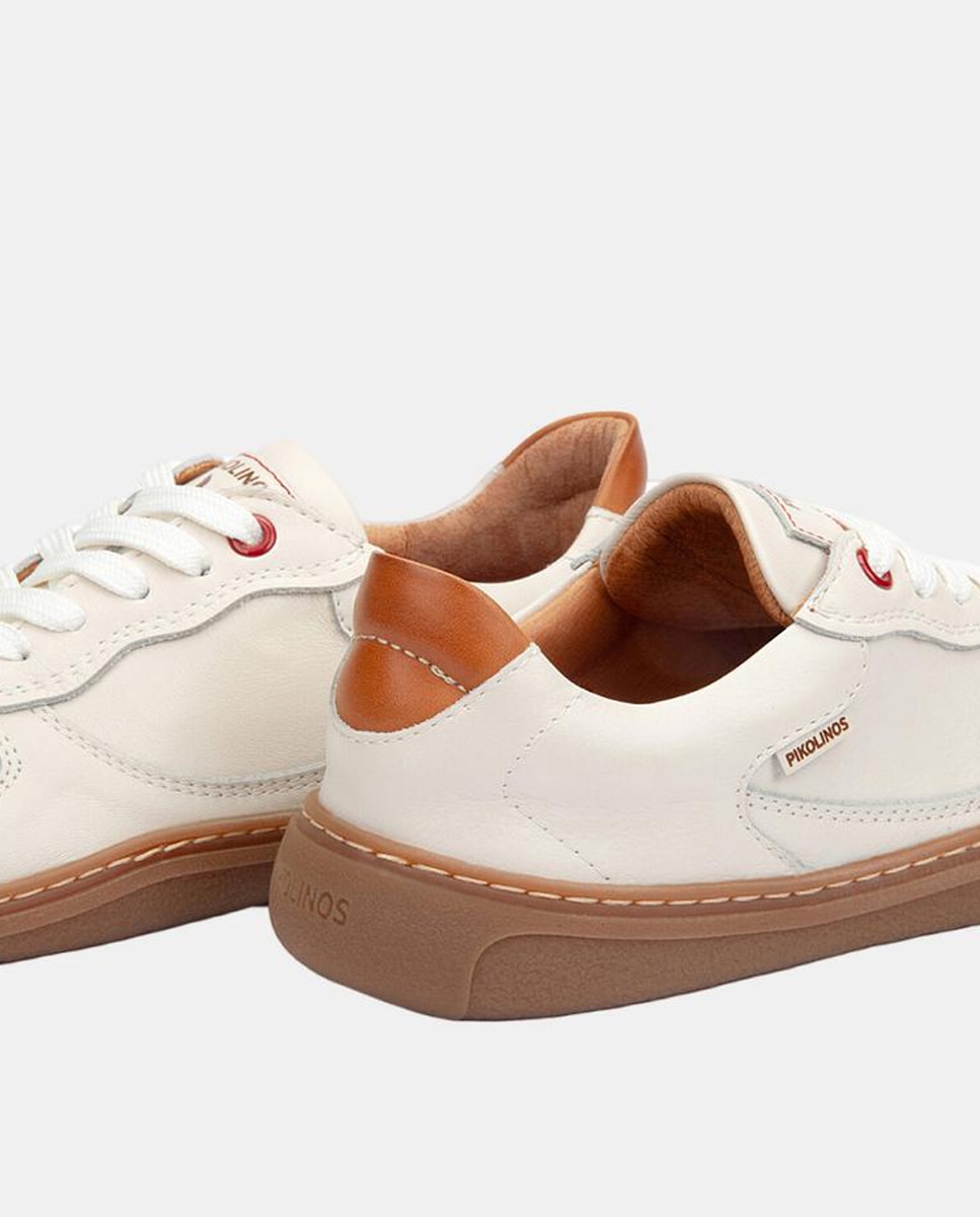 Zapatillas de piel en color Negro - Pikolinos - Blanco Blanco-4