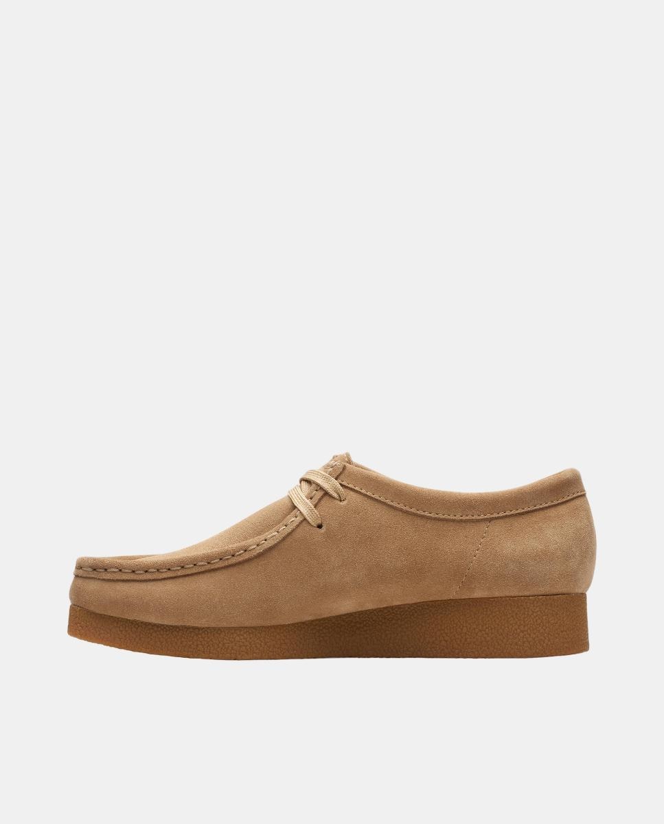 Sapatos Wallabee EVOSh em Camurça com Sola de Borracha Castanho-escuro-3