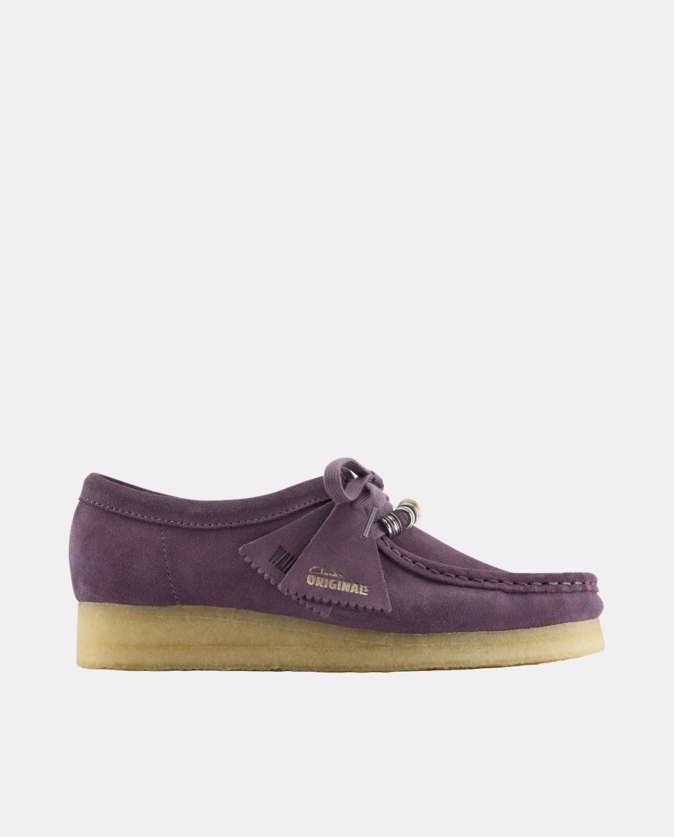 Sapatos Wallabee em Camurça com Sola de Borracha Roxo-1