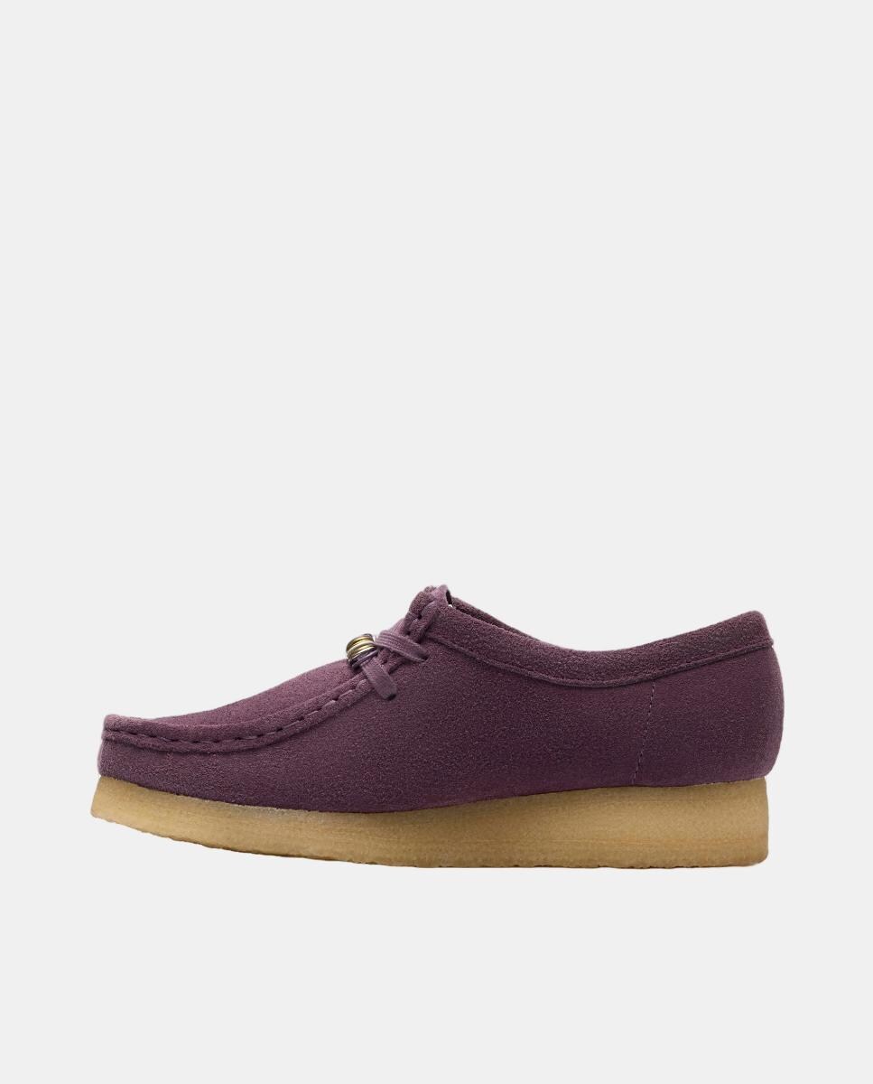 Sapatos Wallabee em Camurça com Sola de Borracha Roxo-3