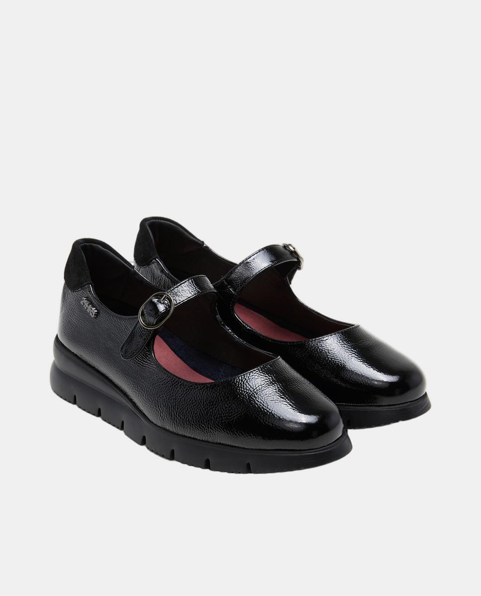 Sapatos de Presilha em Verniz - Preto Preto-2