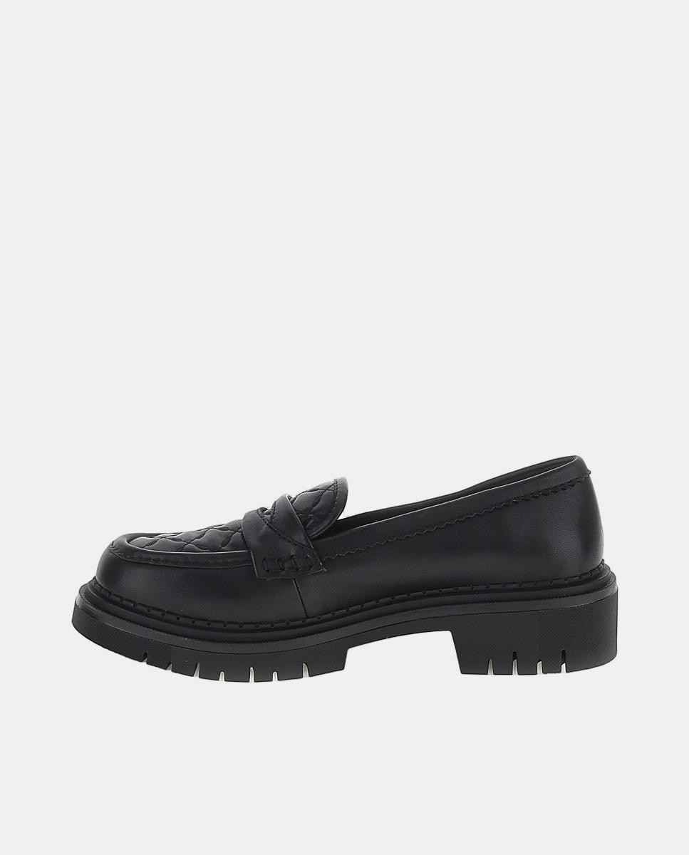 Mocassins com Travessão Acolchoado Preto-3