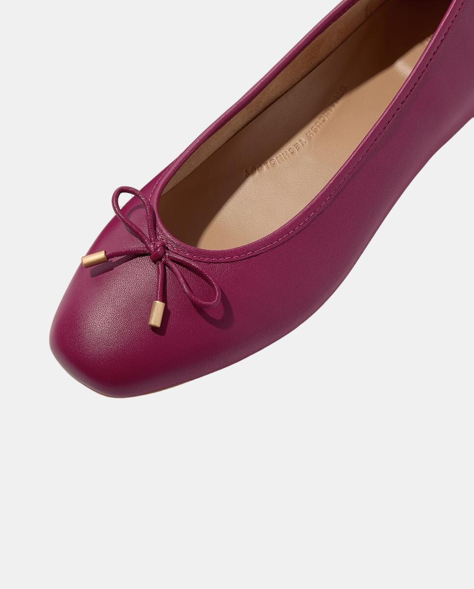 Sabrinas de Couro Delicato Bow Soft Vermelho-cereja-4