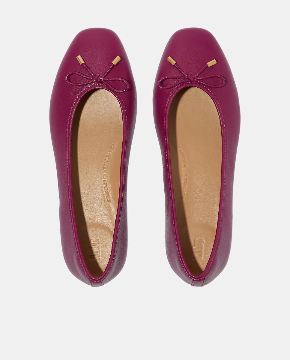 Sabrinas de Couro Delicato Bow Soft Vermelho-cereja-5