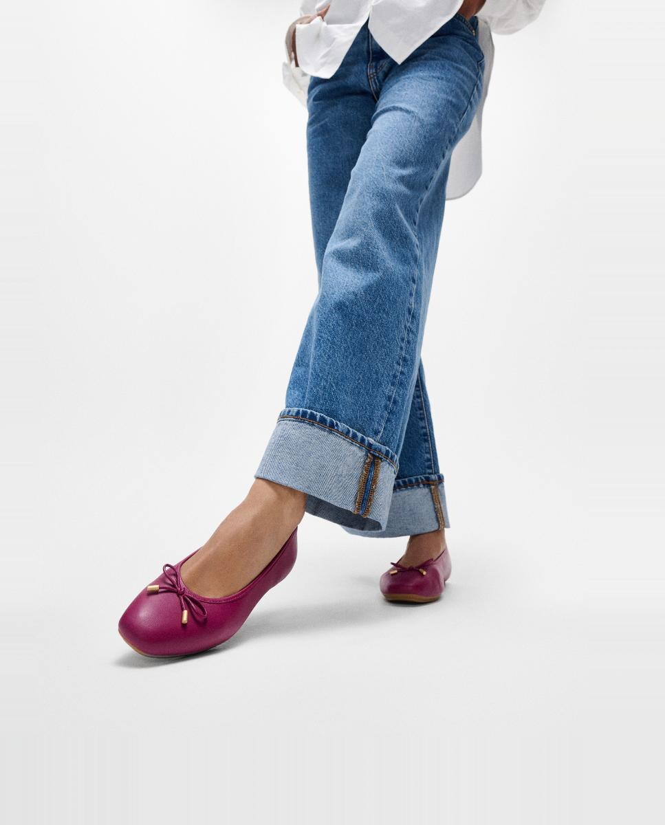 Sabrinas de Couro Delicato Bow Soft Vermelho-cereja-6