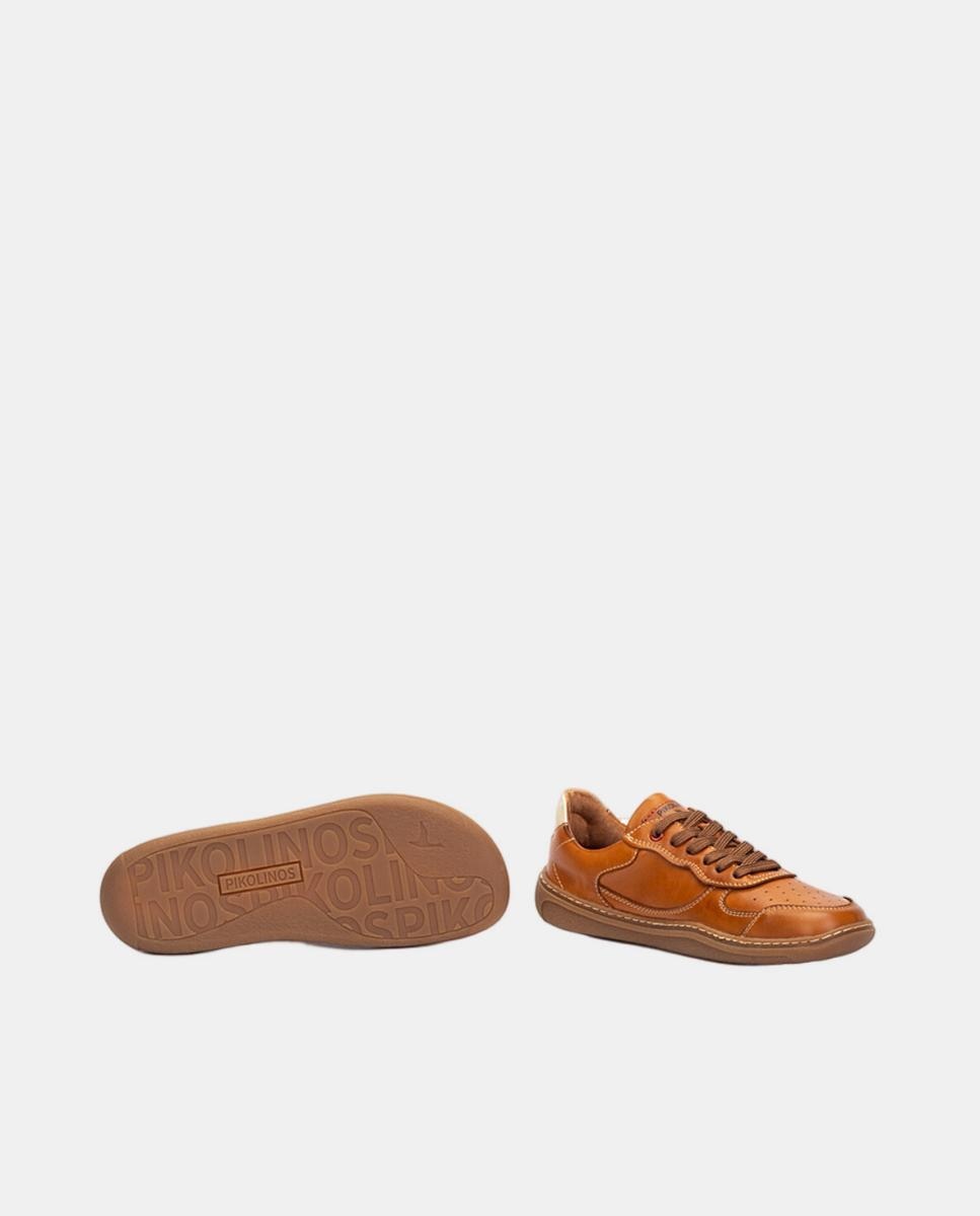 Sapatilhas em Pele - Branco Castanho-5