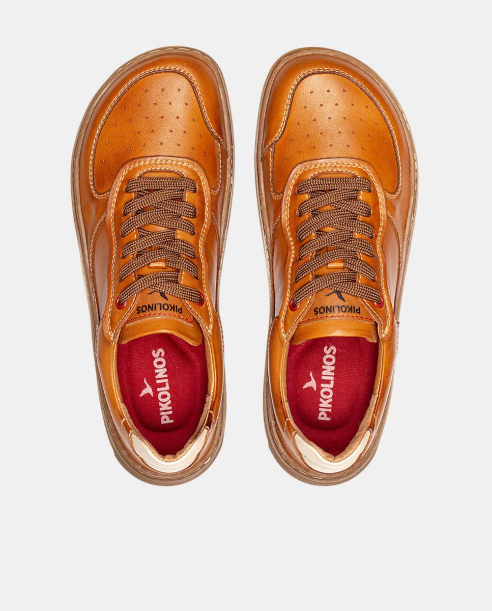 Sapatilhas em Pele - Branco Castanho-6