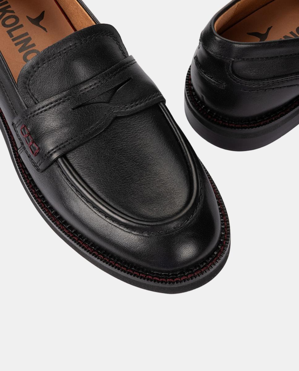 Mocasines de mujer de piel con suela extraligera - Pikolinos - Negro Negro-4