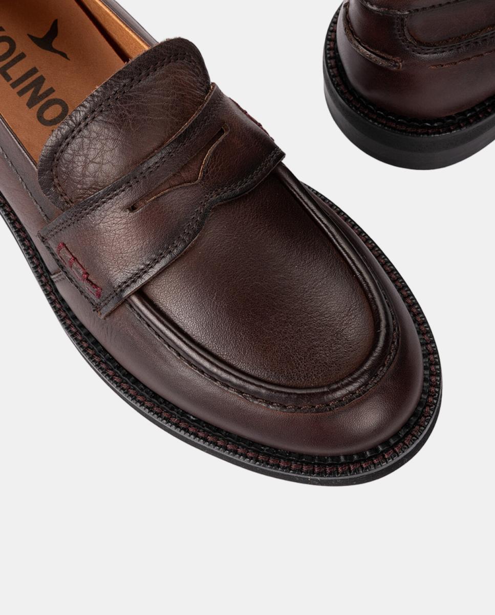 Mocassins de Mulher em Pele com Sola Extraligeira Castanho-escuro-4