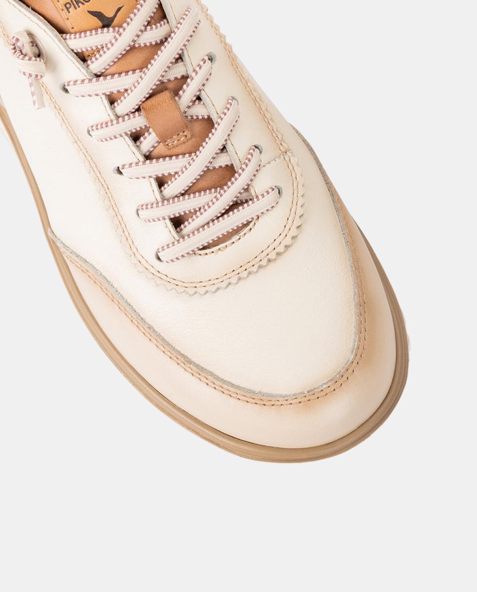 Sapatilhas de Mulher em Pele com Palmilha Acolchoada em Memory Foam e Sola Extraligeira - Branco Branco-4