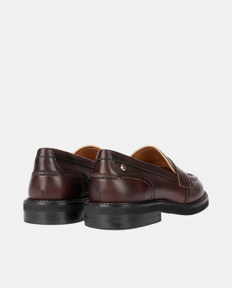 Mocassins de Mulher em Pele com Sola Extraligeira - Castanho Castanho-3